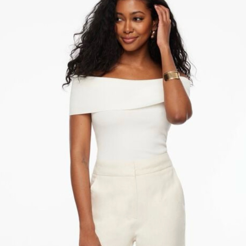 Dynamite | Fold Over Off Shoulder Top